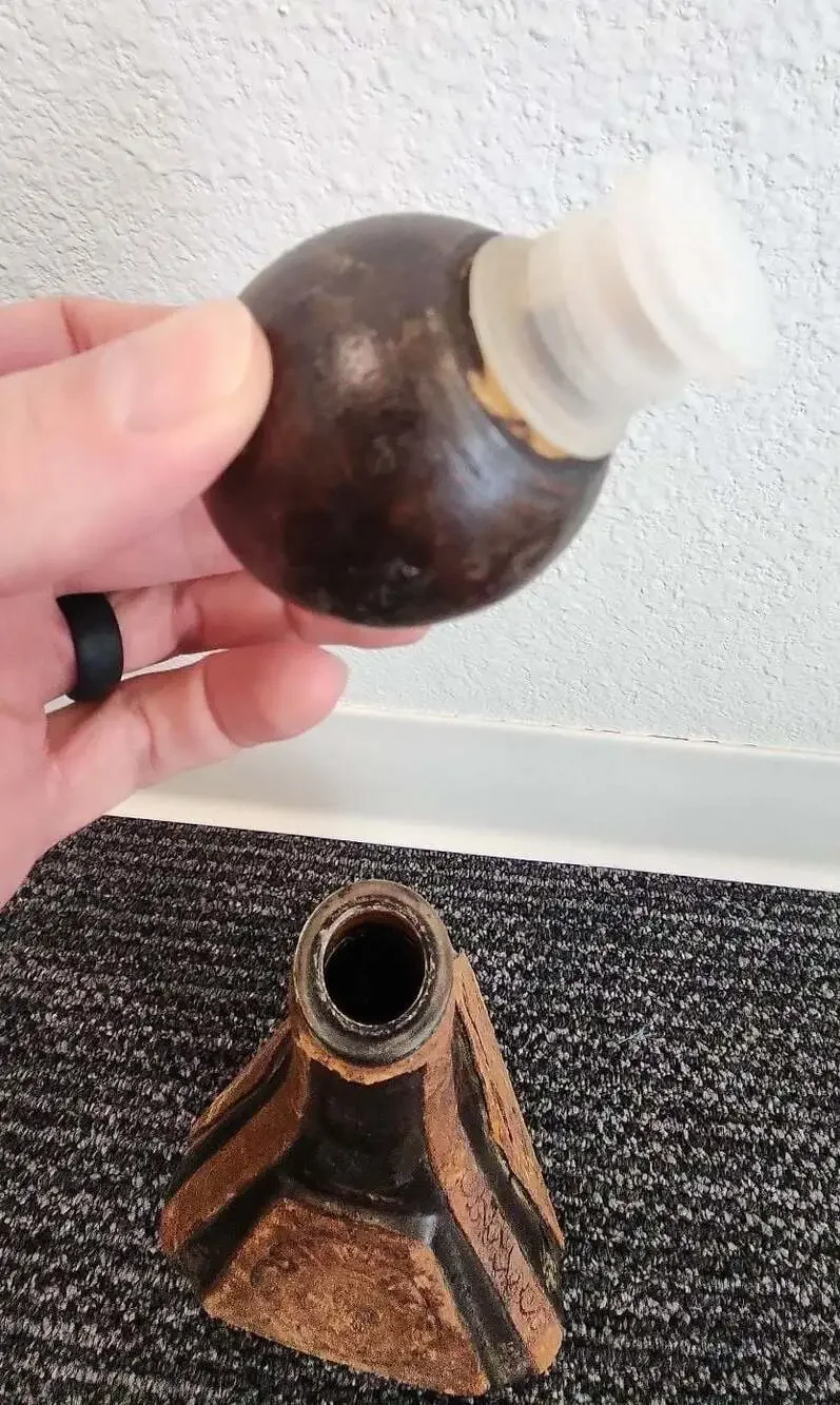 Vintage Italian Leather Wrapped Glass Decanter Made for Rico Industries